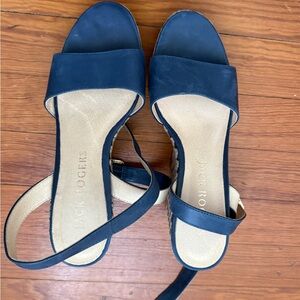 Jack Rogers Navy Leather Sandals